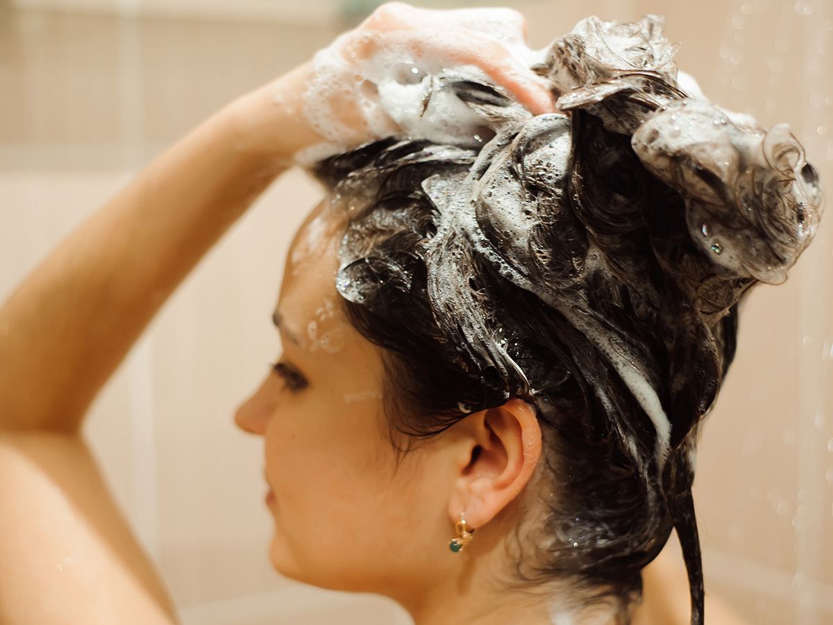 washing hair