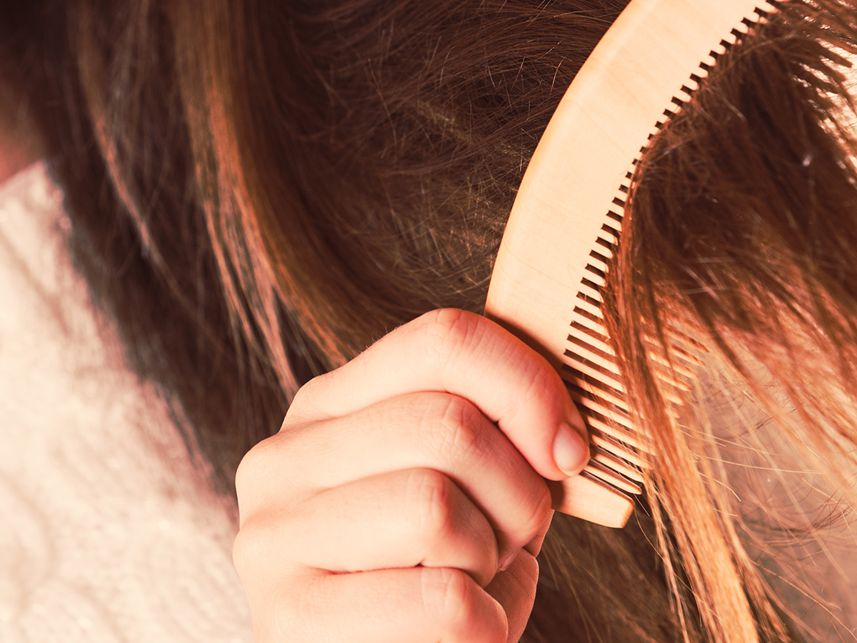 combing hair